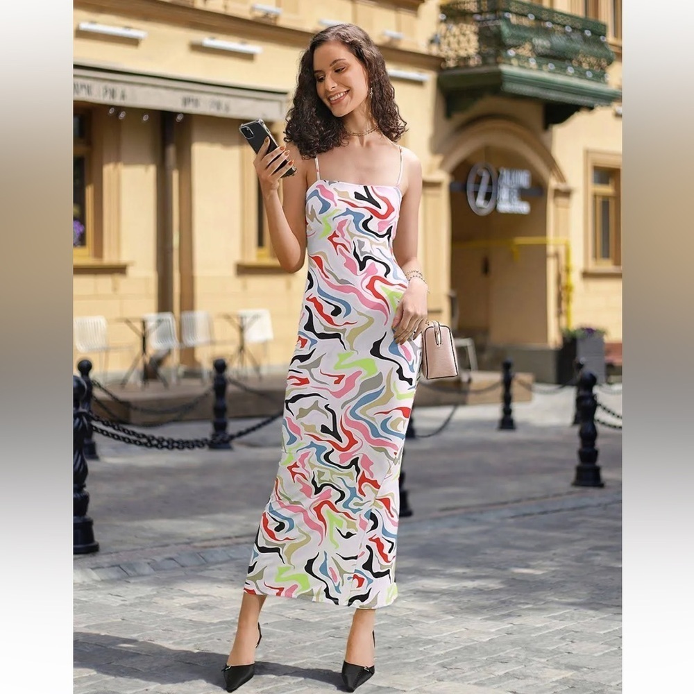 Forever 21 Multicolor Swirl Maxi Dress NWT